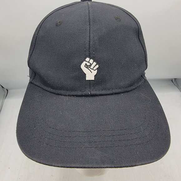 Marcus Adler Black Hat Cap Raising Fist Adjustable Casual Lightweight Outdoors